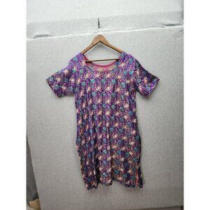 Indy Floral Embroidered Short Sleeve Dress Multicolor